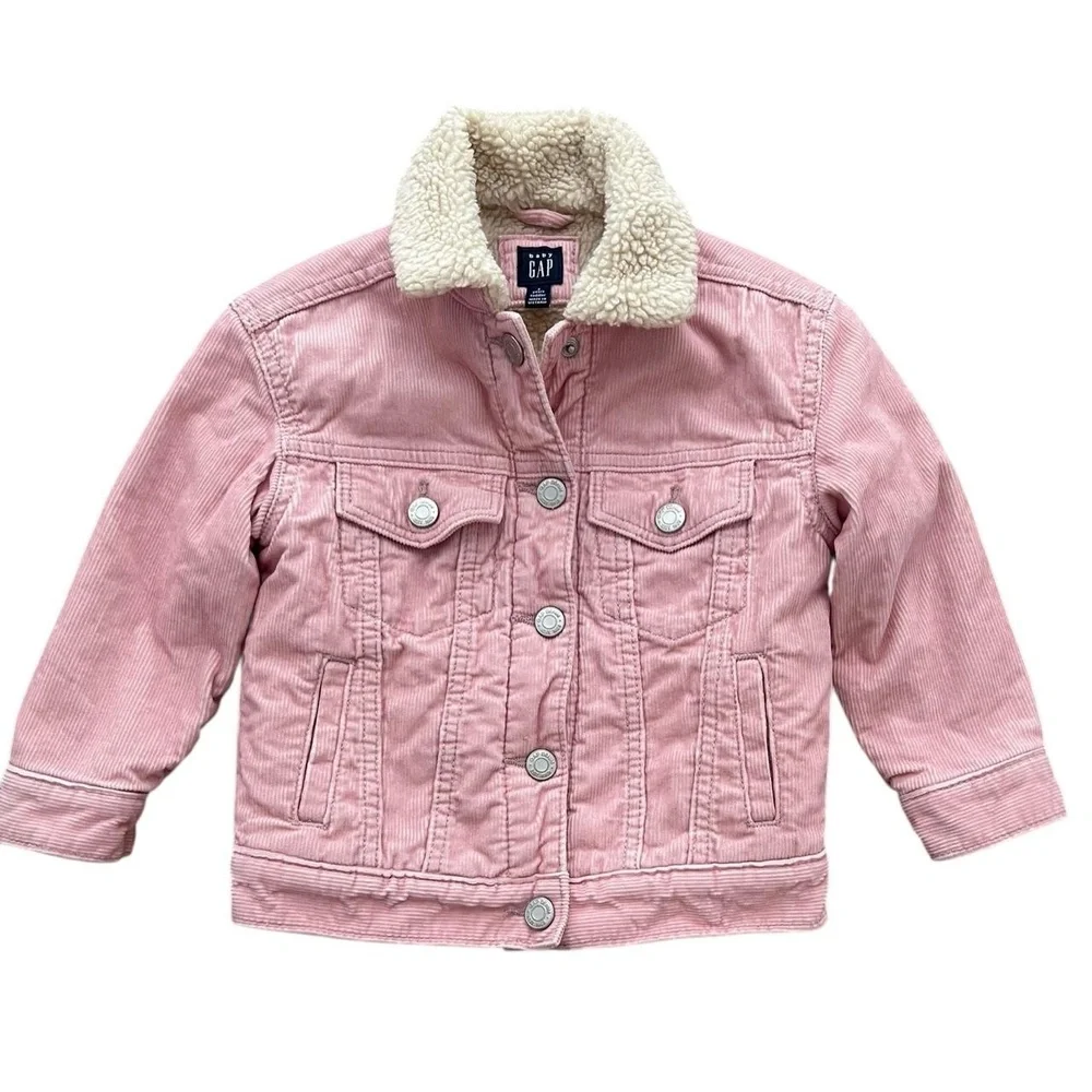 Baby Gap Corduroy Sherpa Jacket Pink Size 2T
